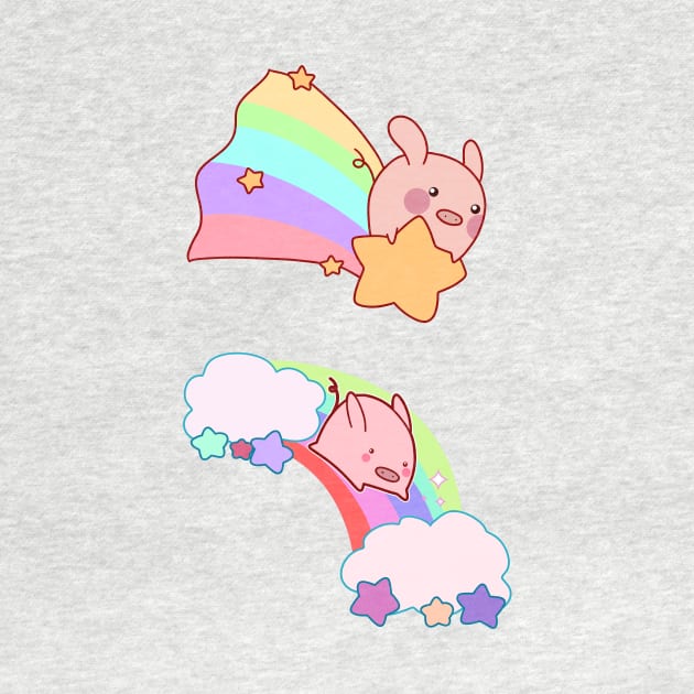 Rainbow Pigs by saradaboru